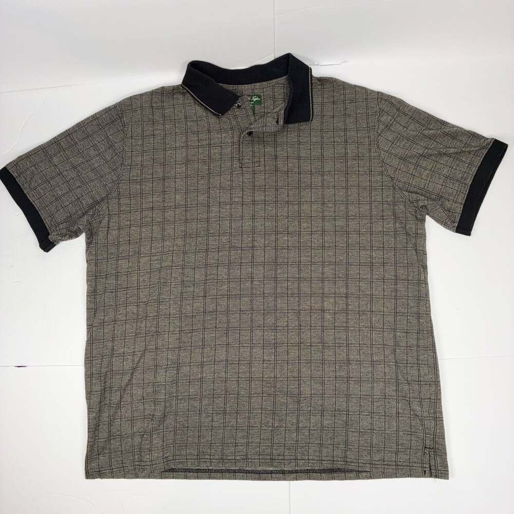 David Taylor Collection Men's XL Plaid Short Sleeve Polo Shirt